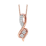 14KT White Gold & Diamond TWO Stone Jewelery Neckwear Pendant  - 1/2 ctw