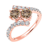 14KT Pink Gold & Diamond Fashion Ring -1/10 ctw