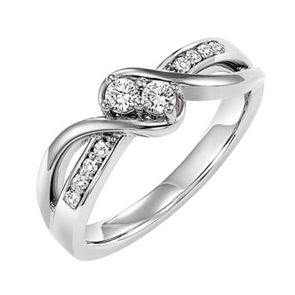 14KT White Gold & Diamond Fashion Ring -1/2 ctw